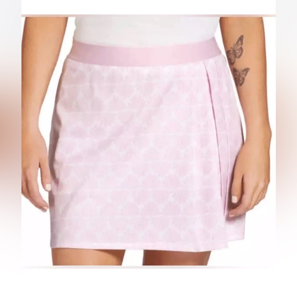 Lady Hagen Pink Seashells 16” Side Pleat Golf Skort Size XL